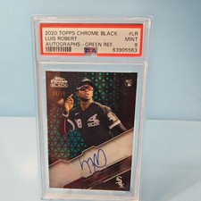 2020 Topps Chrome Black Luis Robert Green Auto Refractor  99/99 Bookend Psa9