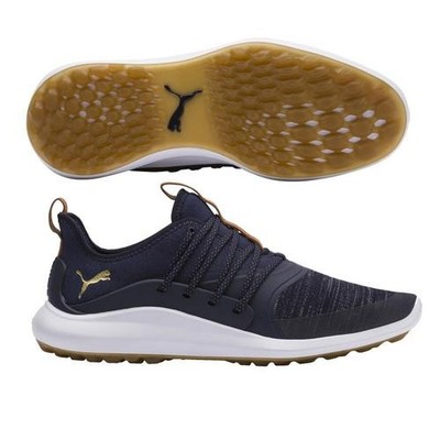Puma IGNITE NXT SOLELACE Golf Shoes Peacoat/Puma Team Gold 8.5 Medium