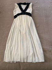 Curtain Call Dance Costumes Adult Small Ivory Colored W/ Black Trim