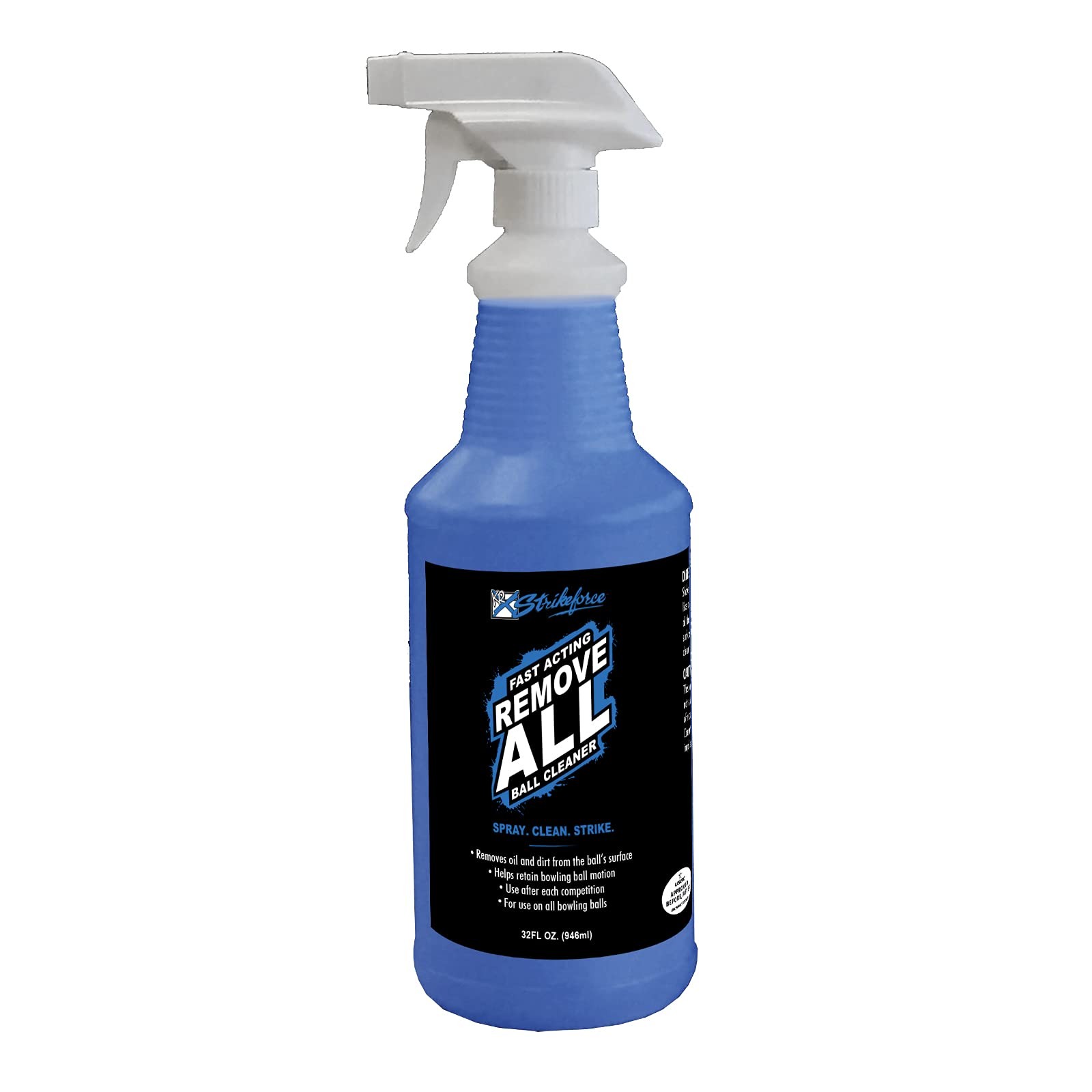 Remove All Bowling Ball Cleaner 32 Ounce Bottle Blue Profess