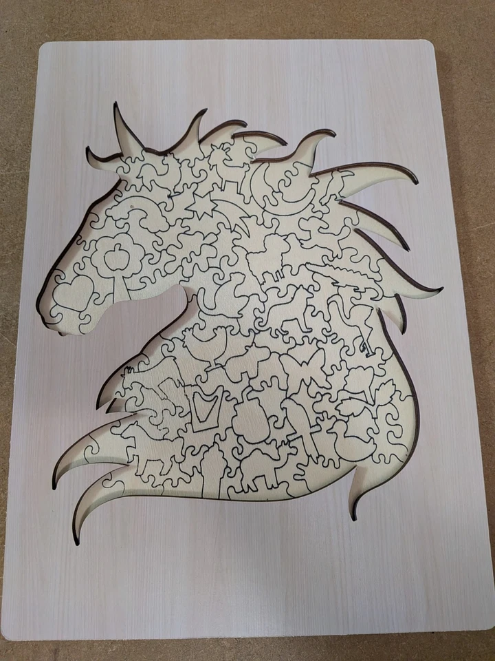 Horse Shaped Wooden Jigsaw Puzzle - 124 Piece - Complete - Animal Shape Puzzle - Image 4 of 4