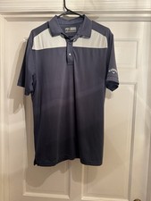 Callaway Polo Shirt Mens Gray Opti-Dri Chev Logo Golf Performance Fit