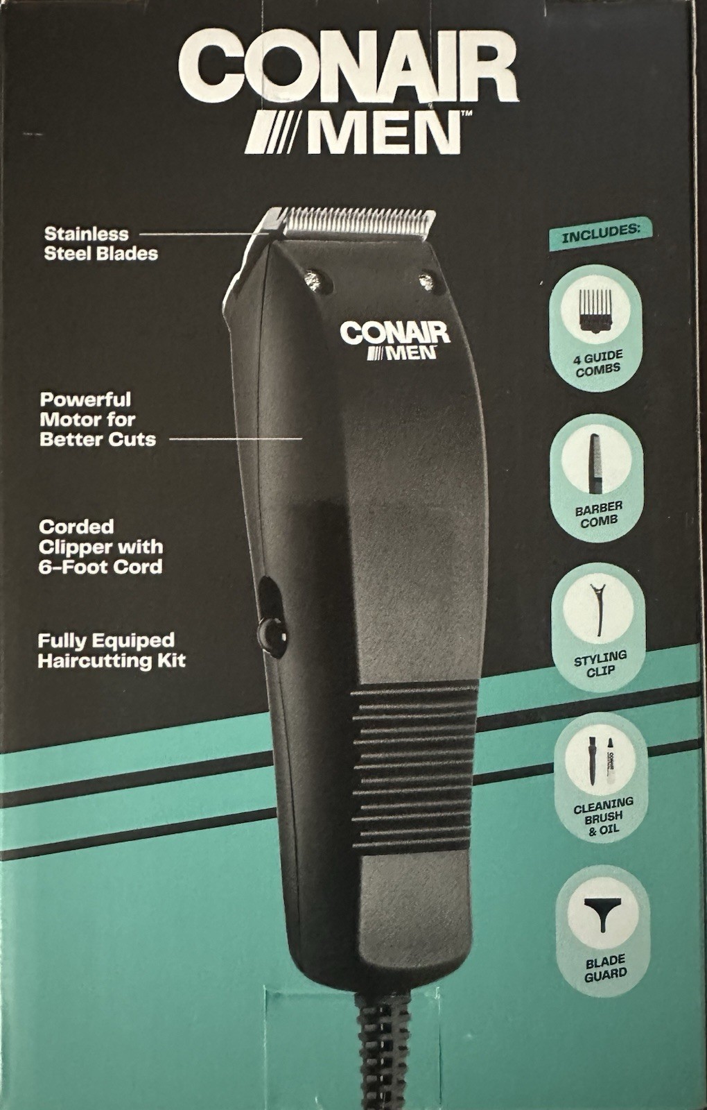 Conair Man Simple Cut 10 Piece Home Haircutting Clipper Kit NEW SEALED FREE SHIP