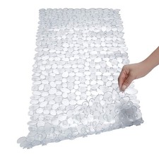 Pebble Bath Mat for Bathtub to Anti Slip Tub Mat 35" x 16" , Clear
