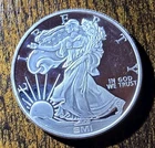 1 TROY OZ .999 FINE SILVER - SMI WALKING LIBERTY ROUND - SUNSHINE MINT - INVEST!