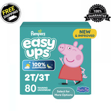 Pampers Easy Ups Peppa Potty Training Pants Size 4 2T-3T 80 Count Pull On Pants
