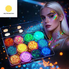 Face Glitter 12 Colour Glitter Set for Face and Body Waterproof Festival Makeup