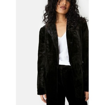 Hush Damen Blazer UK 16 Schwarz 100% Sonstige Mantel Neu Mit Etikett