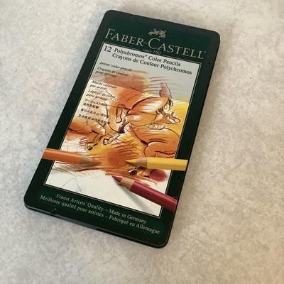FABER CASTELL Polychromos Color Pencils  Set of 12 Color Tin ARTIST QUALITY  EUC