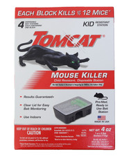 Tomcat 4 BAIT STATIONS Mouse Killer Child Resistant Bait Station - SEALED BOX
