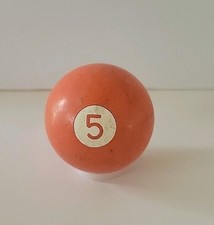 Vintage No. 5 Solid Orange Pool Ball Billiard 2" Replacement M 