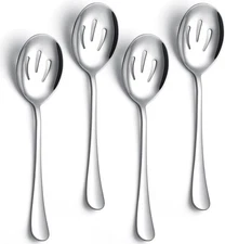 Serving Spoons 4 Pieces, Slotted Serving Spoon Large Cutlery for Catering Buffet