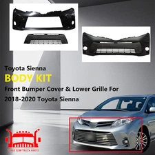For 2018-2020 Toyota Sienna Front Bumper Cover Fascia & Lower Grille TO1000442