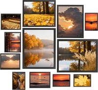 Fotorahmen Set 12 StüCk Collage Schwarz 10X15-20X25 Cm Bilderrahmen