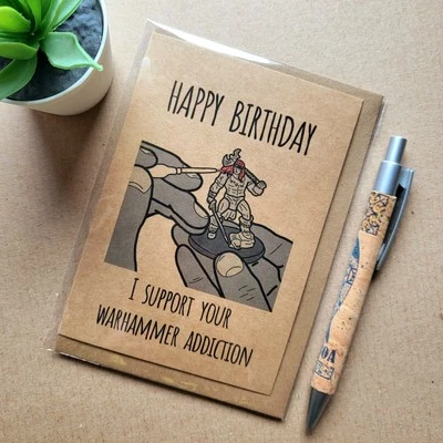 JOY CARDS Funny Warhammer Birthday Card - Warhammer Addict Geeky gamer card