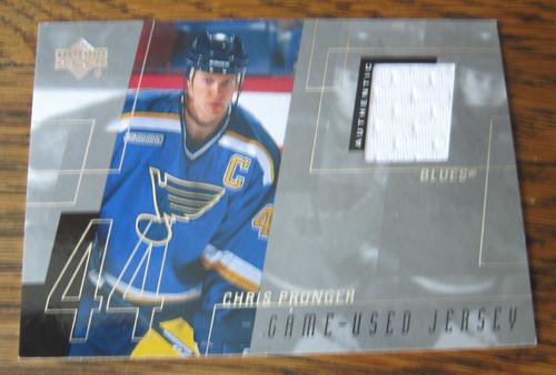 Chris Pronger 2000-01 Upper Deck #CP UD GAME USED JERSEY cards $ ST. LOUIS BLUES