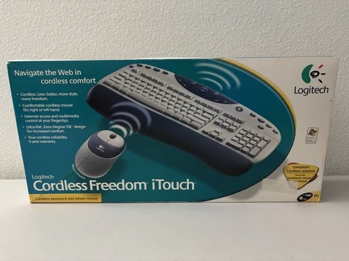 Logitech Cordless Freedom iTouch Keyboard And Mouse PS/2 Vintage - New In Box