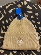 adidas Unisex Terrace Beanie in Magic Beige and Wonder White Sz OSFA