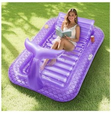 Moko Pool Floats Adult, Large Floating Bed with Ice Bar, Tanning Bed, 71.6x47.2"