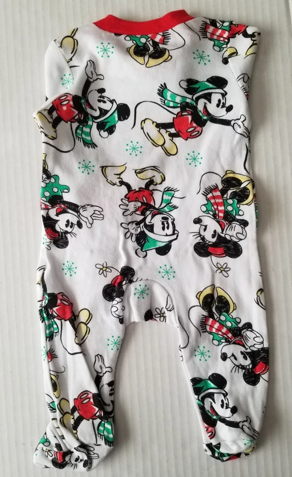 Disney Mickey and Minnie Holiday Sleeper Talla Recién Nacido NUEVO Foto 2 de 2