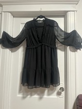 Zara Black Long Sleeve Dress Size S