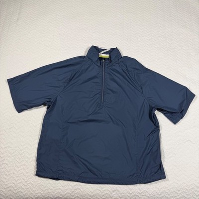 Zero Restriction Windshirt Men XL Navy Blue Quarter Zip Pullover Golf Jacket EUC