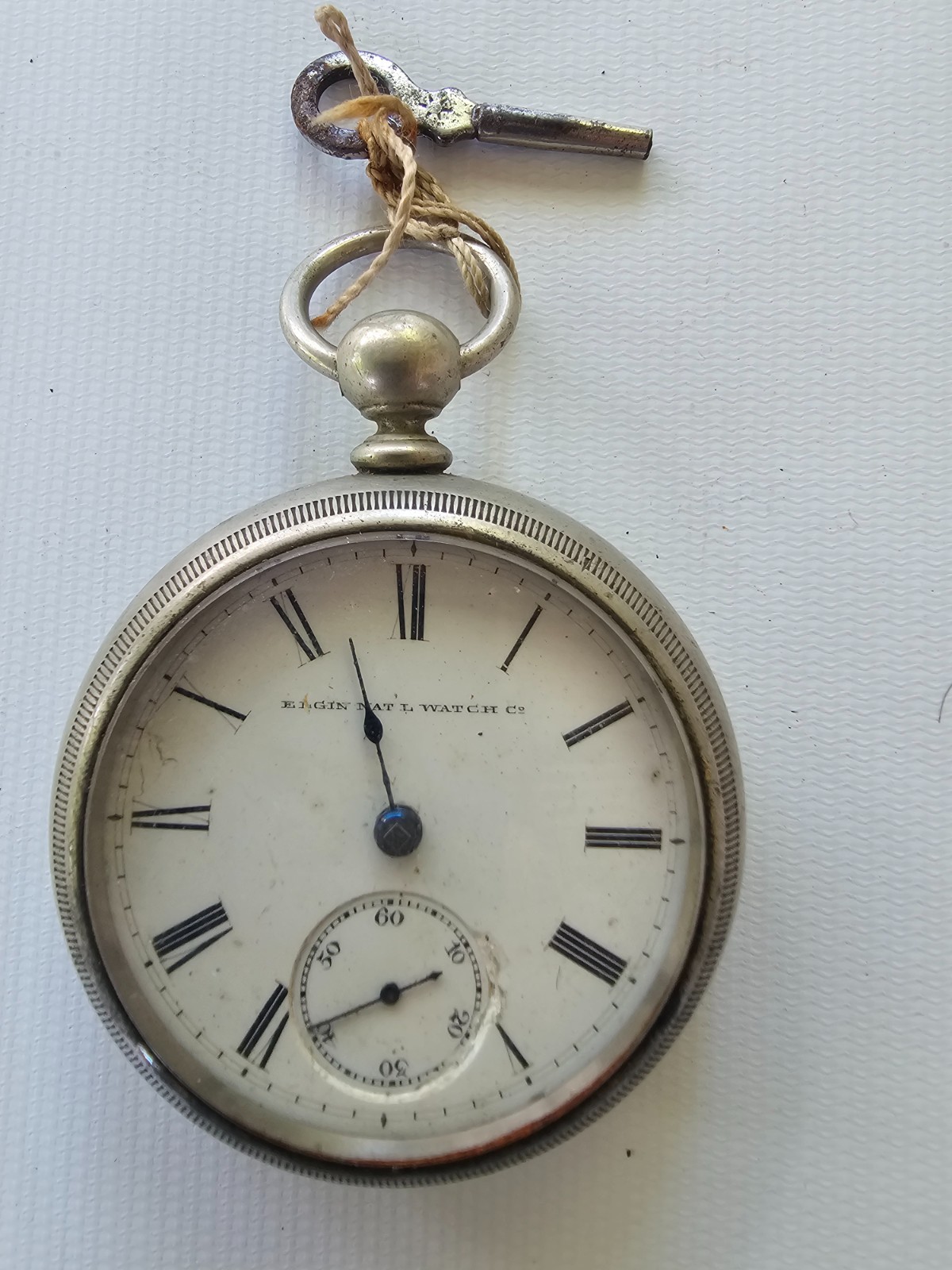 Orologio da tasca vintage Elgin Nat'l Watch Fahys Oresilver