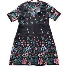 NWT New ZARA Black Embroidered Floral Mini Dress Ref 4786/245 Blogger Fav Large