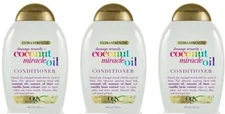 Lot of 3 OGX Extra Strength Damage Remedy Coconut Oil Repairing Conditioner 13oz