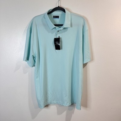 NWT PGA Tour Polo T-shirt Mens XL Golf Turquoise Blue Stretch SPF Quick Dry
