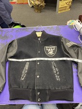 Kids Vintage Chalk Line Bomber Jacket Size 10-12 Leather Arms Made In USA