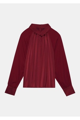 Anna Field Damen Bluse Gr. L Bordeaux Rot Elegant Shirt
