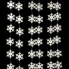 116 Pcs Christmas Snowflake Decorations - Ornaments, Garland Banner for White