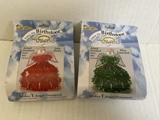 Darice Safety Pin Birthstone Angels Ornament Kits, Red Green