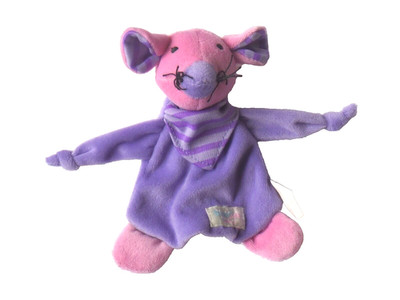Simba Toys MAUS Mäuschen lila Schmusetuch Schnuffeltuch Kuscheltuch Rasselkopf