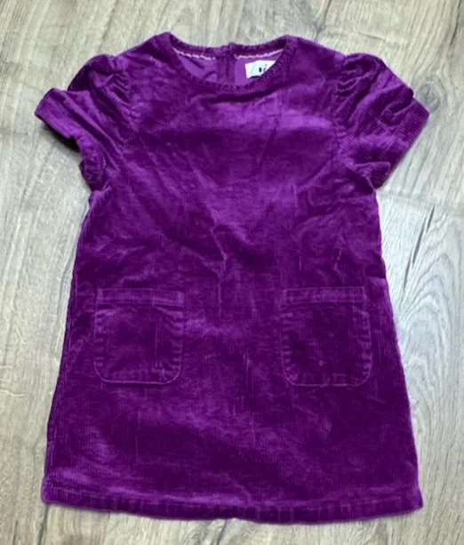 Vestido Mini Boden Pana Púrpura Niñas Talla 4-5T Bolsillos Manga Corta Rodilla Foto 2 de 4