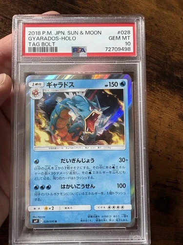 2018 P.M. JPN Sun & Moon Gyrados GX Tag Bolt #028 PSA 10 GEM