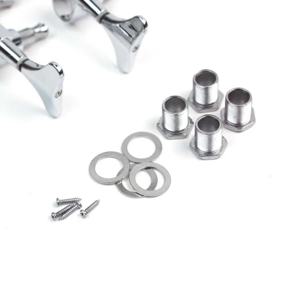 Juego de clavijas de cabezal de afinación de bajo eléctrico 2L+2R, cromo Foto 3 de 4