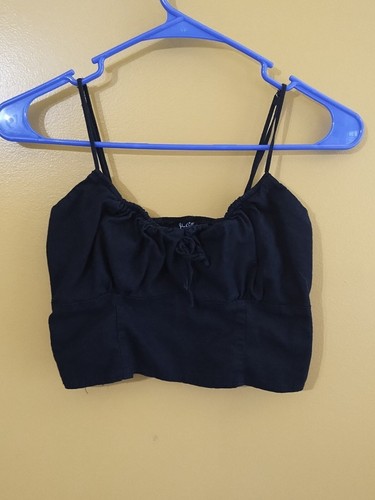 John Galt Cropped Linen Blend Tank S