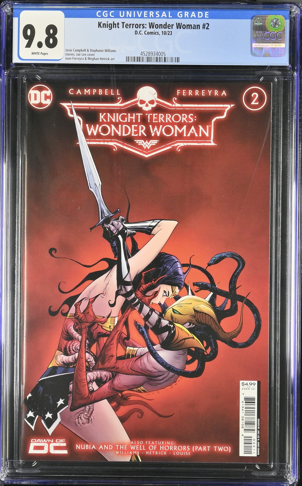 Knight Terrors: Wonder Woman 2 CGC 9.8 Jae Lee Cover