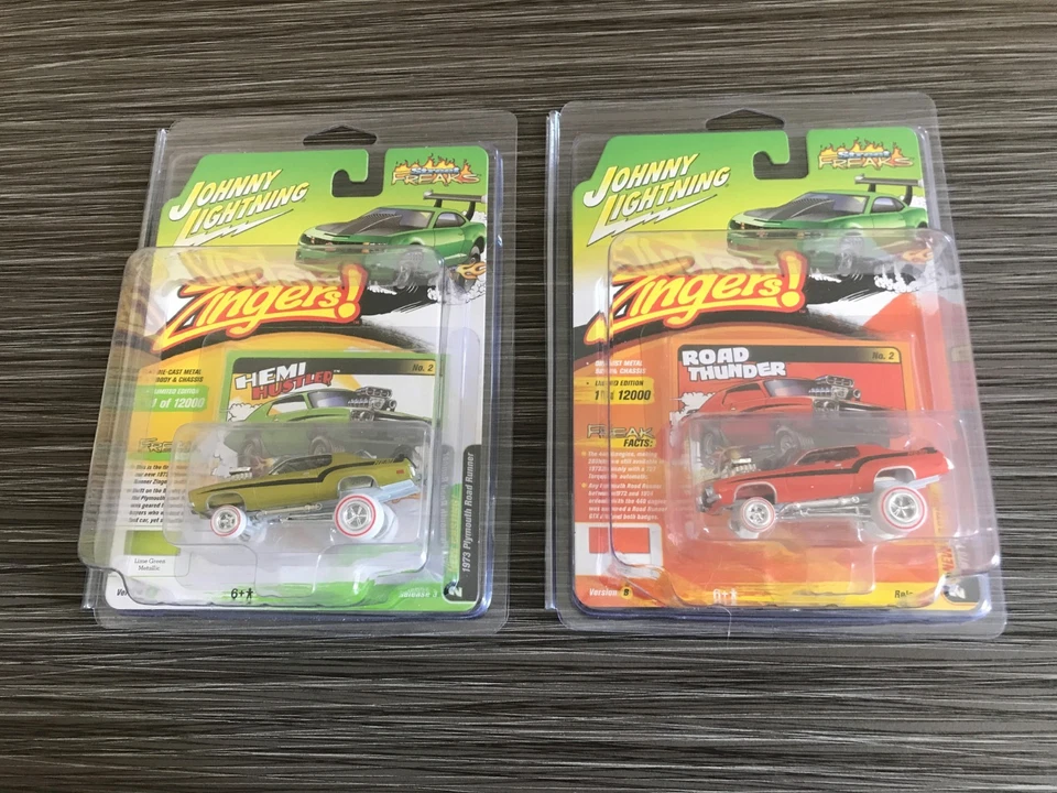 Johnny WHITE Lightning ZINGERS 1973 Plymouth Road Runner "Street Freaks" Set A&B Foto 2 de 4