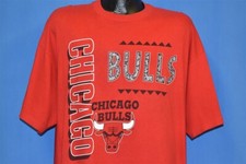 vtg 90s CHICAGO BULLS NBA MASCOT LOGO RED COTTON SOUVENIR t-shirt BASKETBALL XXL
