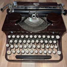 Vintage 1929 Royal Reddish Wood Grain Portable Typewriter.  No case. thumbnail