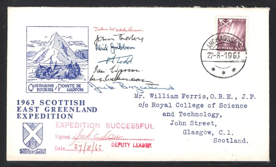 GREENLAND SCOTTISH EXPEDITION Cover *Multi-Signed* 1963 Scotland Glasgow MA421 - Image 2 of 4