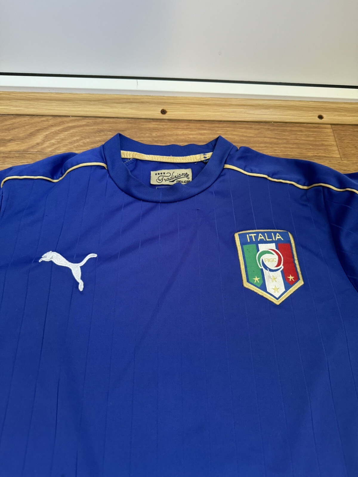ITALY ITALIA 2016 EURO AWAY FOOTBALL SOCCER SHIRT JERSEY PUMA WHITE MENS SIZE S thumbnail 2