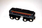 2013 JOSEPH BATTAT WOODEN RAILWAY LONG COAL CARGO TRAIN.