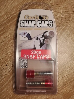 CARLSON'S 20 GAUGE SHOTGUN PLASTIC SNAP CAPS PAIR 2 SPRING LOADED STRIKING AREA