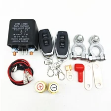 Wireless Dual Remote Car Battery Disconnect Relay Master Kill Cut-off Switch 12V