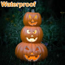 1Jack O' Lantern 4‘’  3Tier Halloween Light Up Pumpkin For Indoor Outdoor Decor
