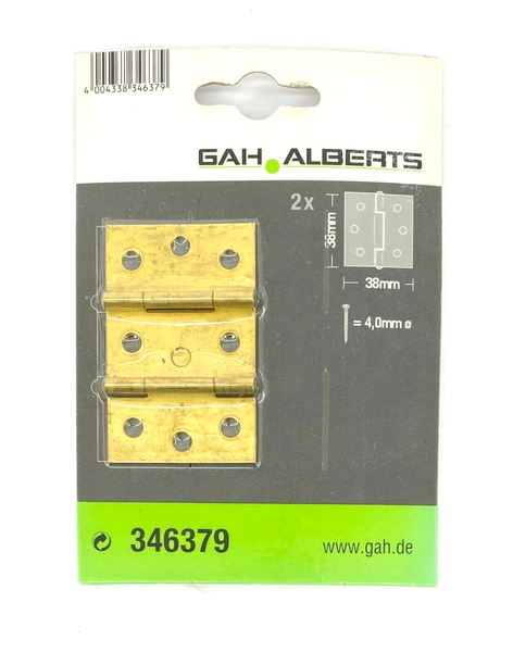 Scharnier Gah Alberts 2Er-Set Quadratisch Mit Vernietetem Messingstif 38 X 38 Mm-image